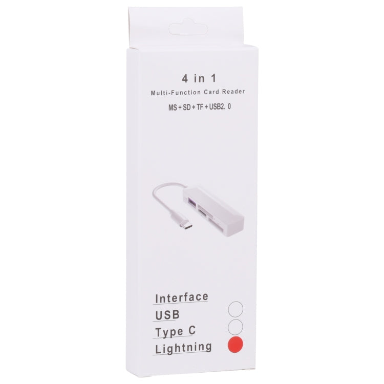 4 in 1 MS + SD + TF + USB2.0 Multi-function Card Reader for 8 Pin...