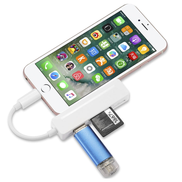 4 in 1 MS + SD + TF + USB2.0 Multi-function Card Reader for 8 Pin...