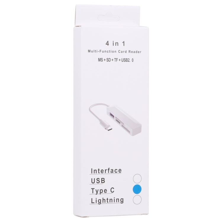 4 in 1 MS + SD + TF + USB2.0 Multi-function Card Reader for Type-C...
