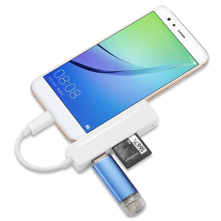 4 in 1 MS + SD + TF + USB2.0 Multi-function Card Reader for Type-C...