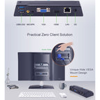 Zero Client R1 Mini PC, CORTEX QUAD A9 Quad Core up to 1.6GHz, RAM: 1GB, ROM: 8GB, Support HDMI, VGA, RJ45, SPK, Wired Version – Durable Build, Easy to Use