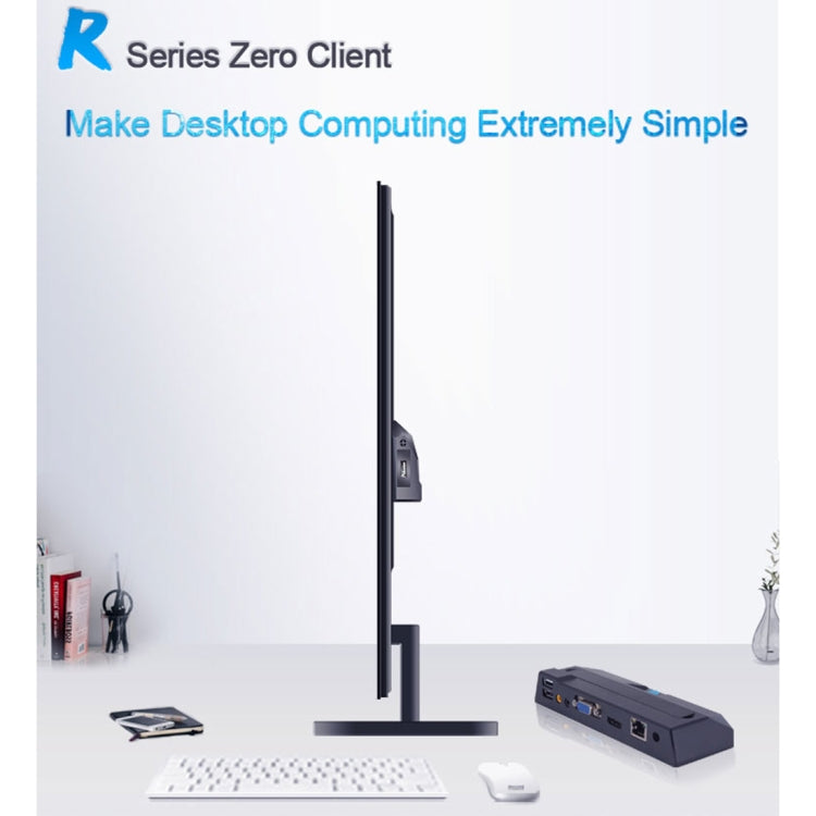 Zero Client R1 Mini PC, CORTEX QUAD A9 Quad Core up to 1.6GHz, RAM: 1GB, ROM: 8GB, Support HDMI, VGA, RJ45, SPK, Wired Version – Durable Build, Easy to Use