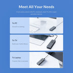ORICO M2PVC3-G20-GY-BP USB3.2 20Gbps M.2 NVMe SSD Enclosure, M2PVC3-G20-GY-BP – TPU