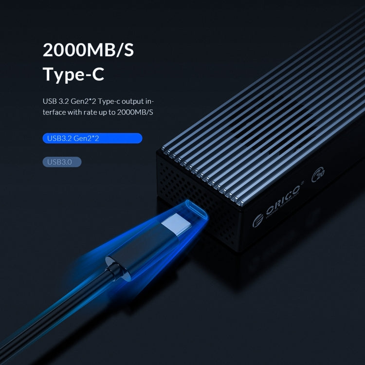 ORICO M2PVC3-G20-GY-BP USB3.2 20Gbps M.2 NVMe SSD Enclosure, M2PVC3-G20-GY-BP – TPU