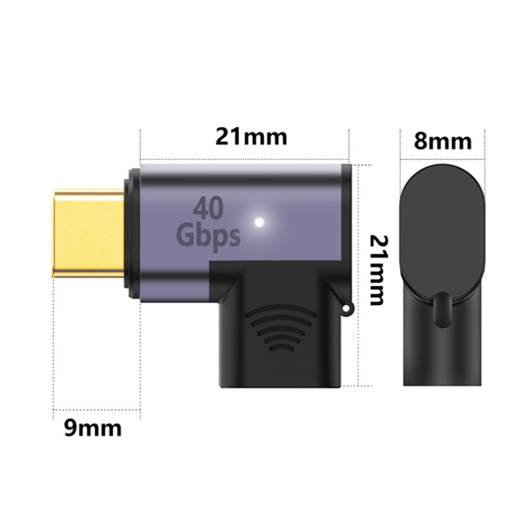 100W USB-C / Type-C Male to Female Elbow Magnetic Charging Adapter, 100W Elbow – Wear-resistant, Magnetic, Aluminum Alloy