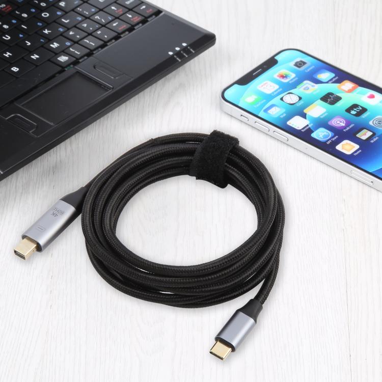 USB-C / Type-C Male to 4K 60Hz Mini DP Male Adapter Cable, Length: 1.8m, Mini DP Male – TPU, 4K