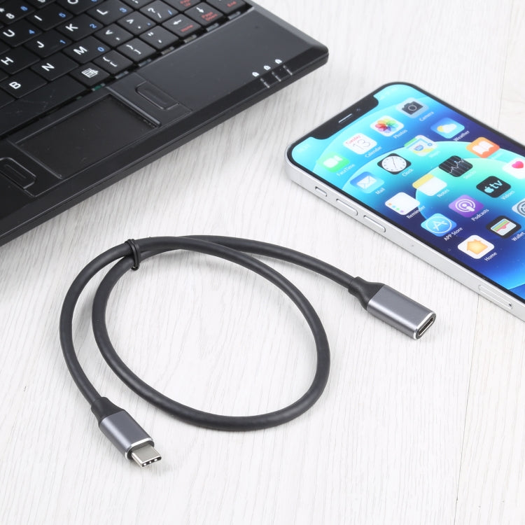 USB-C / Type-C Male to USB-C / Type-C Female Adapter Cable, Cable Length: 50cm, 50cm – Durable Build, Easy to Use