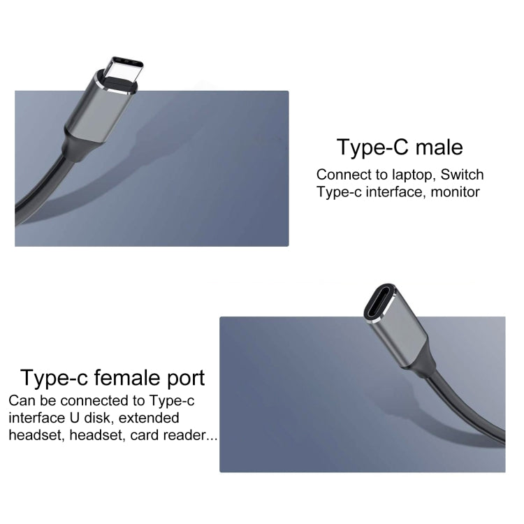 USB-C / Type-C Male to USB-C / Type-C Female Adapter Cable, Cable Length: 50cm, 50cm – Durable Build, Easy to Use