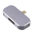3 in 1 USB-C / Type-C Male to USB-C / Type-C Charging + USB + DP Female Adapter, USB-C / Type-C + USB + DP – Data Transmission, TPU USB-C Type-C + USB + DP