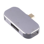 3 in 1 USB-C / Type-C Male to USB-C / Type-C Charging + USB + DP Female Adapter, USB-C / Type-C + USB + DP – Data Transmission, TPU USB-C Type-C + USB + DP