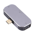 3 in 1 USB-C / Type-C Male to USB-C / Type-C Charging + USB + DP Female Adapter, USB-C / Type-C + USB + DP – Data Transmission, TPU