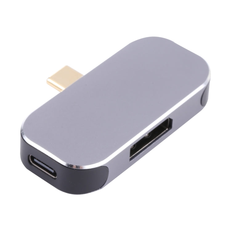 3 in 1 USB-C / Type-C Male to USB-C / Type-C Charging + USB + DP Female Adapter, USB-C / Type-C + USB + DP – Data Transmission, TPU