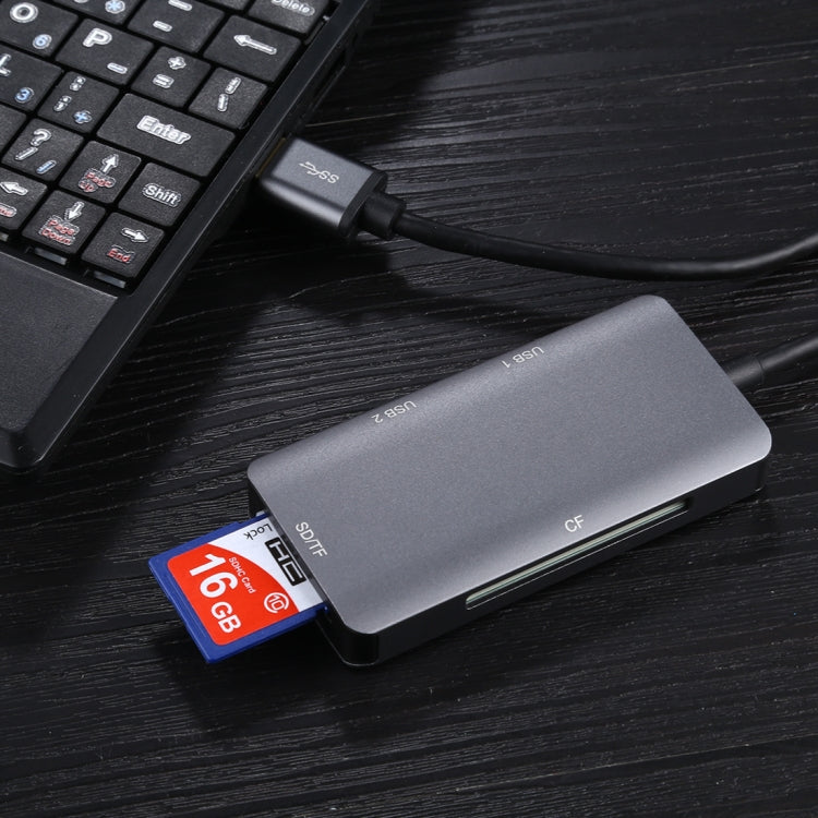 5 In 1 Dual USB 3.0 + CF + TF + SD Multi-function USB 3.0 Card Reader, 5 In 1 USB 3.0 – Durable Build, Easy to Use