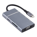 7 In 1 Dual USB 3.0 + TF/SD + HDMI/VGA + 3.5mm Jack + Type-C / USB-C Multi-function USB-C Dock Station, 2xUSB3.0+TF/SD+HDMI/VGA+3.5mm – Card Slot, TPU, 4K 2xUSB3.0+TF SD+HDMI VGA+3.5mm
