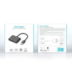 5201B 2 in 1 USB 3.0 to VGA + HDMI HD Video Converter, 5201B Black, 5201B Silver – Aluminum Alloy, TPU