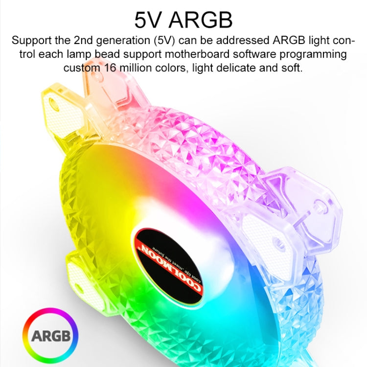 COOLMOON RGB Cooling Fan120mm PWM 6PIN S1 ARGB Fans, CM-S1 – Durable Build, Easy to Use