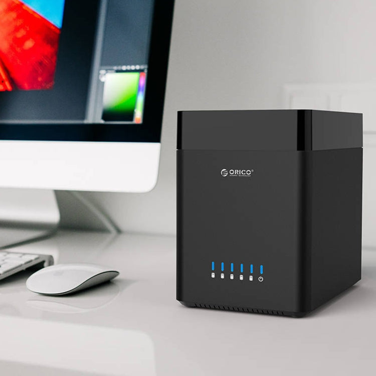ORICO DS500C3 3.5 inch 5 Bay Magnetic-type USB-C / Type-C Hard Drive Enclosure with Blue LED Indicator, USB Type-C – Magnetic, Data Transmission USB Type-C