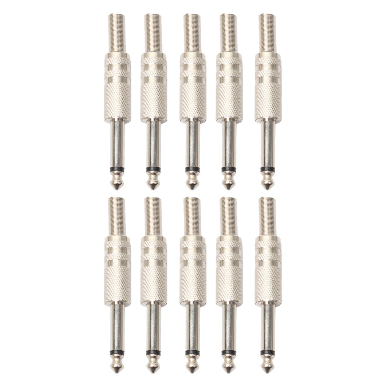 10 PCS 2 Pin 6.5mm Plug Zinc Alloy Welded Type Audio Connector 6.35 Audio Plug, 10 PCS 10 PCS