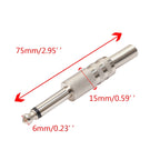 10 PCS 2 Pin 6.5mm Plug Zinc Alloy Welded Type Audio Connector 6.35 Audio Plug, 10 PCS
