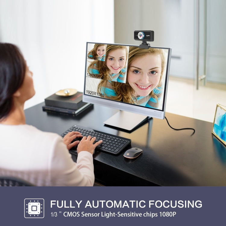 HXSJ S4 1080P Adjustable 180 Degree HD Manual Focus Video Webcam PC Camera with Microphone – Durable Build, Easy to Use