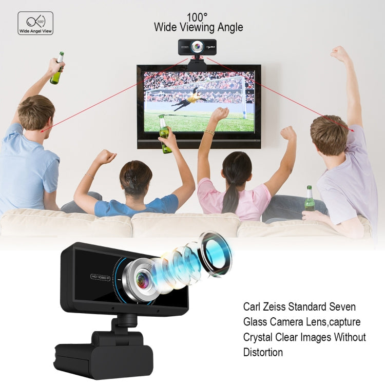 HXSJ S4 1080P Adjustable 180 Degree HD Manual Focus Video Webcam PC Camera with Microphone – Durable Build, Easy to Use