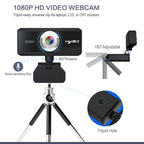HXSJ S4 1080P Adjustable 180 Degree HD Manual Focus Video Webcam PC Camera with Microphone – Durable Build, Easy to Use
