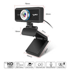 HXSJ S4 1080P Adjustable 180 Degree HD Manual Focus Video Webcam PC Camera with Microphone – Durable Build, Easy to Use