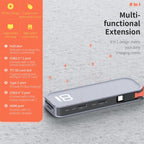 ROCK TR03 8 In 1 Type-C / USB-C to HDMI Multifunctional Extension HUB Adapter, TR03 – 4K