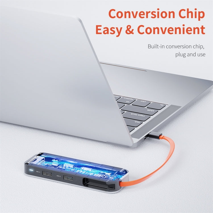 ROCK TR03 8 In 1 Type-C / USB-C to HDMI Multifunctional Extension HUB Adapter, TR03 – 4K