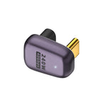 240W USB-C/Type-C Female to USB-C/Type-C Male 40Gbps U-Type Adapter with Light, U-Type Adapter – Wear-resistant, Aluminum Alloy