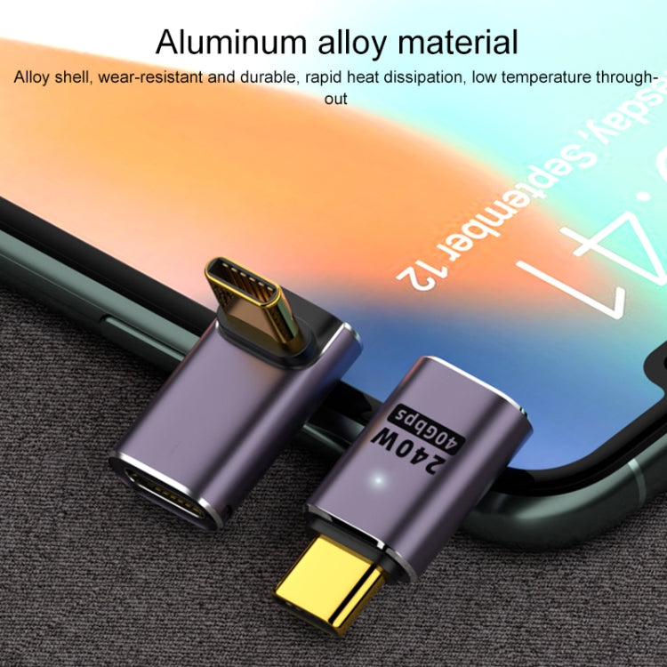 240W USB-C/Type-C Female to USB-C/Type-C Male 40Gbps U-Type Adapter with Light, U-Type Adapter – Wear-resistant, Aluminum Alloy