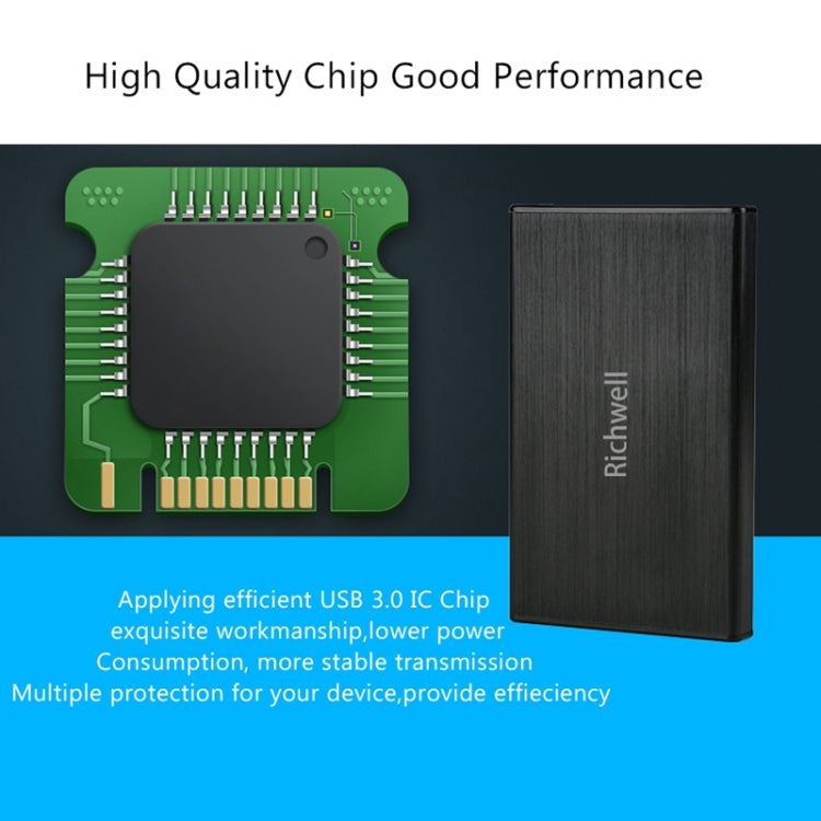 Richwell SATA R23-SATA-1TGB 2.5 inch USB3.0 Interface Mobile Hard Disk Drive, Capacity: 1TB, 1TB – Durable Build, Easy to Use