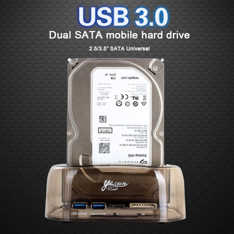 2.5 / 3.5 inch USB3.0 Dual SATA HDD Enclosure with HUB & OTB Function, The Maximum Support Capacity: 16TB – TPU