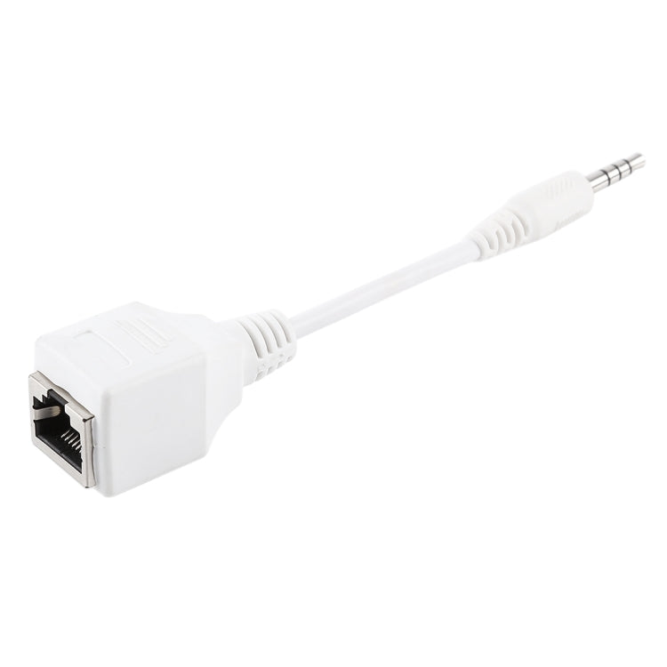 CAT5 RJ45 Socket to 3.5mm 4 Pole Male Plug Audio Ethernet LAN Network Adapter, Total Length: about 13cm – Durable Build, Easy to Use