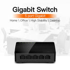 Tenda SG105 Mini 5 Ports 1000Mpbs Fast Gigabit Ethernet Network Switch LAN HUB, Tenda SG105 5 Ports Black – Durable Build, Easy to Use