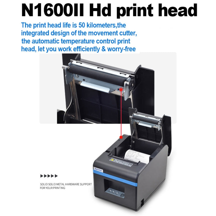 Xprinter N160II USB+Bluetooth Interface 80mm 160mm/s Automatic Thermal Receipt Printer, US Plug, USB+Bluetooth Interface, US Plug, USB+Bluetooth Interface, EU Plug, USB+Bluetooth Interface, UK Plug