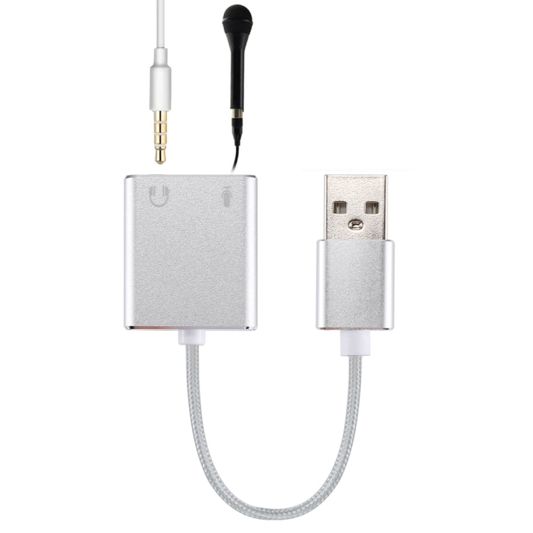 Aluminum Alloy Shell External USB Virtual 7.1 Channel Sound Card with 13cm Cable for PC Laptop, USB – Aluminum Alloy, TPU USB