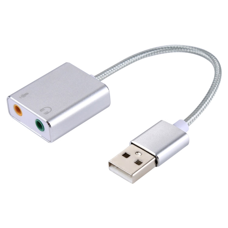 Aluminum Alloy Shell External USB Virtual 7.1 Channel Sound Card with 13cm Cable for PC Laptop, USB – Aluminum Alloy, TPU