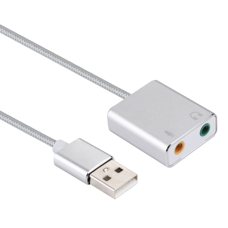 Aluminum Alloy Shell External USB Virtual 7.1 Channel Sound Card with 13cm Cable for PC Laptop, USB – Aluminum Alloy, TPU