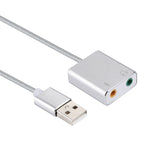 Aluminum Alloy Shell External USB Virtual 7.1 Channel Sound Card with 13cm Cable for PC Laptop, USB – Aluminum Alloy, TPU