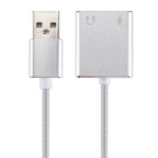Aluminum Alloy Shell External USB Virtual 7.1 Channel Sound Card with 13cm Cable for PC Laptop, USB – Aluminum Alloy, TPU