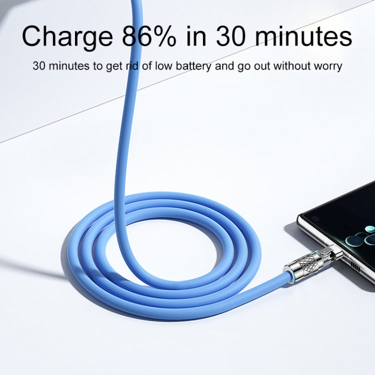 Mech Series 6A 120W USB to Type-C 180-degree Metal Plug Fast Charging Cable, Length: 1.2m, 1.2m Type-C, 1.2m 180-degree Type-C – Fast Charging, Aluminum Alloy