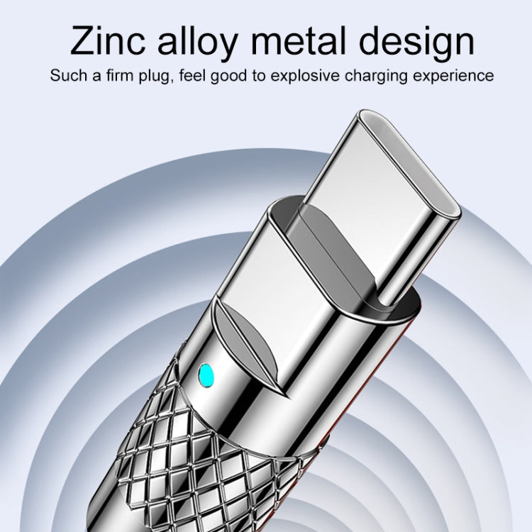Mech Series 6A 120W USB to USB-C / Type-C Metal Plug Silicone Fast Charging Data Cable, Length: 1.2m, 1.2m Type-C – Fast Charging, Aluminum Alloy