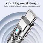 Mech Series 6A 120W USB to USB-C / Type-C Metal Plug Silicone Fast Charging Data Cable, Length: 1.2m, 1.2m Type-C – Fast Charging, Aluminum Alloy