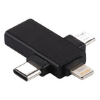 3 in 1 USB 3.0 to 8 Pin + Micro USB + USB-C / Type-C Interface Multifunctional OTG Adapter – Data Transmission
