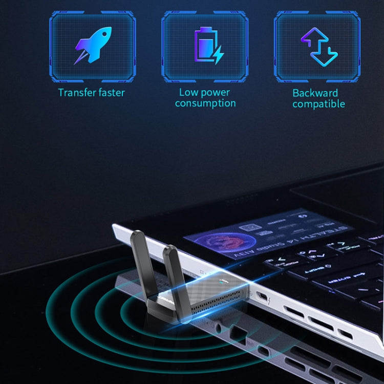 COMFAST C-952AX V2 1800Mbps Dual Band Wireless Network Card WiFi6 USB Adapter, CF-952AX V2 – Plug-and-play