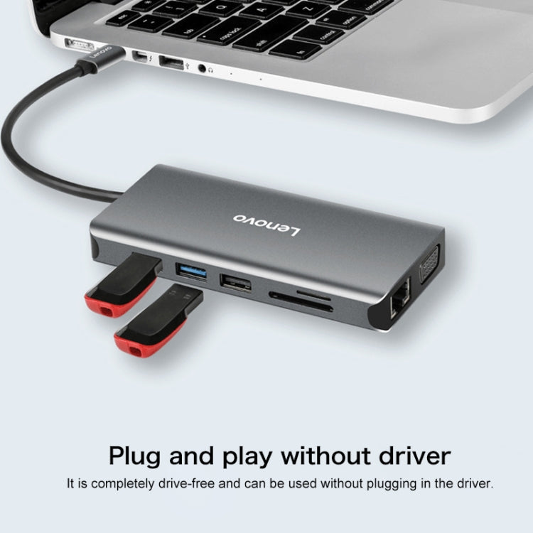 Lenovo LX0801 Type-C / USB-C Network Cable Interface Converter Docking Station, LX0801 – Aluminum Alloy