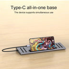 Onten 9199 12 in 1 USB-C / Type-C to USB-C / Type-C + TF / SD Card Slot + RJ45 + 3.5mm Audio + PD USB-C / Type-C Charging + 2 HDMI + 4 USB 3.0 Ports Multifunctional HUB Converter Docking Station, 9199 – Card Slot, Data Transmission, 4K
