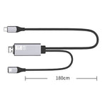 9572PD USB-C / Type-C Male to HDMI Male 4K HD Video Adapter Cable, Cable Length: 1.8m – Aluminum Alloy