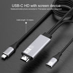 9572PD USB-C / Type-C Male to HDMI Male 4K HD Video Adapter Cable, Cable Length: 1.8m – Aluminum Alloy